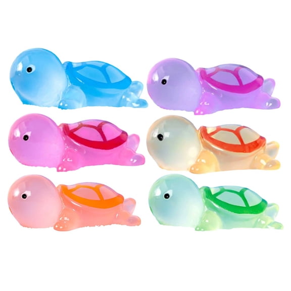 6Pcs Luminous Miniature Tortoise Ornaments For Aquatic Landscape Decoration