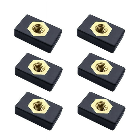 6Pcs M6 Copper Sliding Nut Side Mount Slide Track Rail Fishing Rod Pole Holder Mounting Base for Kayak Boat