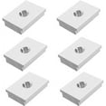 thumbnail image 1 of 6Pcs M6 T-Track Sliding Nuts, Aluminum Alloy Slotted Nut For Carpentry Tool Slotted Screw Fastener T-Slot Nut European Carbon Steel Silver, 1 of 5