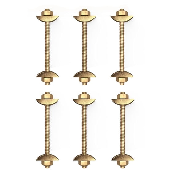 6Pcs M8x100mm Drawbolt Flipped Connectors Sturdy Brass for Butcher Block Countertops Bed Rails Easy Installation Designs