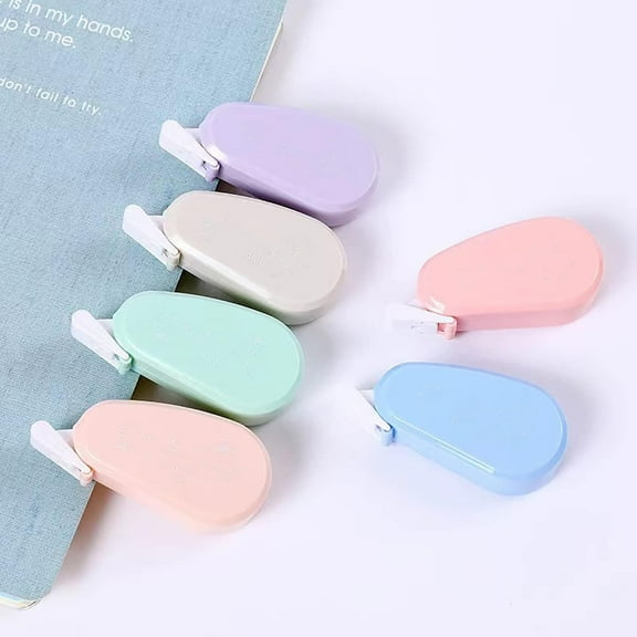6Pcs Macaroon Correction Tape, White Correction Tape, Easy-to-Use Applicator for Instant Corrections in Schools, Offices, Household Goods and Crafts