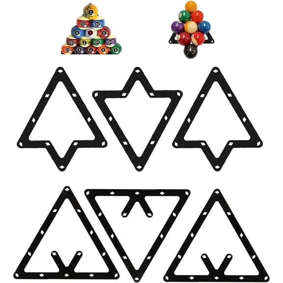 6Pcs Magic Ball Rack Magic Rack Sheet, Pool Ball Rack Magic Rack Sheet Billiards Ball Rack Holder Sheet,Triangle Cue Accessorie 8, 9, and 10 Ball Combo Pack
