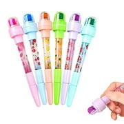 6Pcs Magic Blowing Ballpoint Pen for Kids, Multifunctional Cartoon Seal Bubble Ballpoint Pen, Cute Seal Roller Stamp Pen, Funny Stamp Ballpoint Pen, School Office Stationery Gifts for Children