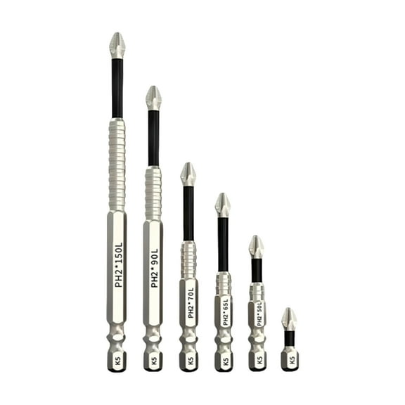 6Pcs Magnetic Screwdriver Drill Bit Set For Electric Drills Impact Driver Profession Antislip Design Enhances Durability