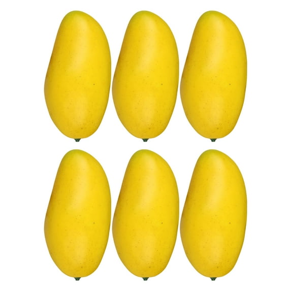 6Pcs Mangoes Decors Set Artificial Fruit Realistic Mangos Replicas for Culinary Display and Interior Designs Accent