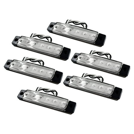Marine Boat Navigation Lights Made of ABS White 6 Pieces 6 LEDs Waterproof for Boat