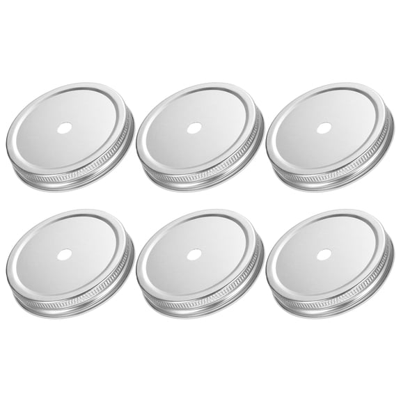 6Pcs Mason Jar Canning Cap, 87mm Regular Mouth Tin Plate Caps Inserts, Silver