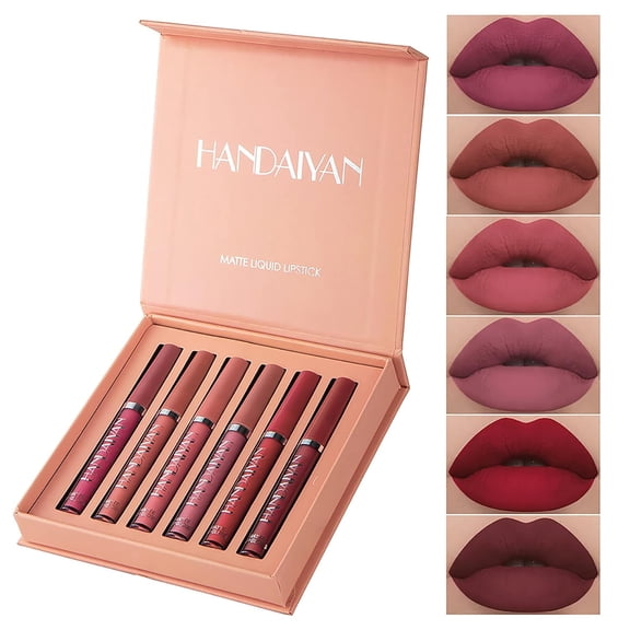 6Pcs Matte Liquid Lipstick Makeup Set,Matte Liquid Long-Lasting Wear Non-Stick Cup Not Fade Waterproof Lip Gloss.Set A