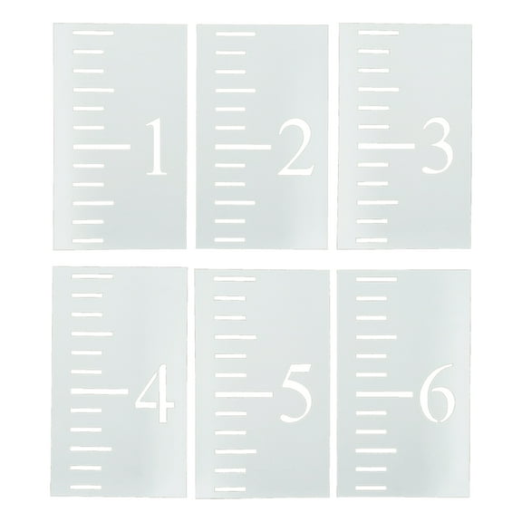 6Pcs Measuring Templates Geometric Drawing Rulers Stencil Scale Templates Growth Chart Rulers Stencil DIY Rural Decors