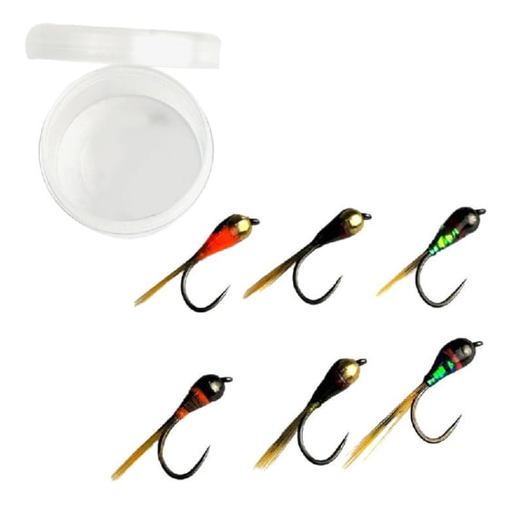 6Pcs Metal Bead Head Jigs Artificial Fast Sinking Beads Fishing Fly Ice Fishing Lures Trout Fishing Fly Lures