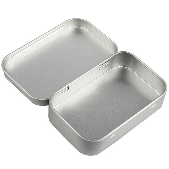 6Pcs Metal Box Tin Plated Container Empty Hinged Lid Small Empty Storage Box Frosted Household Iron Storage Box