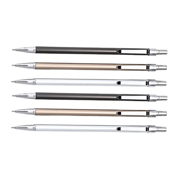 6Pcs Metal Drawing Mechanical Pencils for Student Painter Carpenter, Automatic Carpenter Pencils for Marking, Sketching