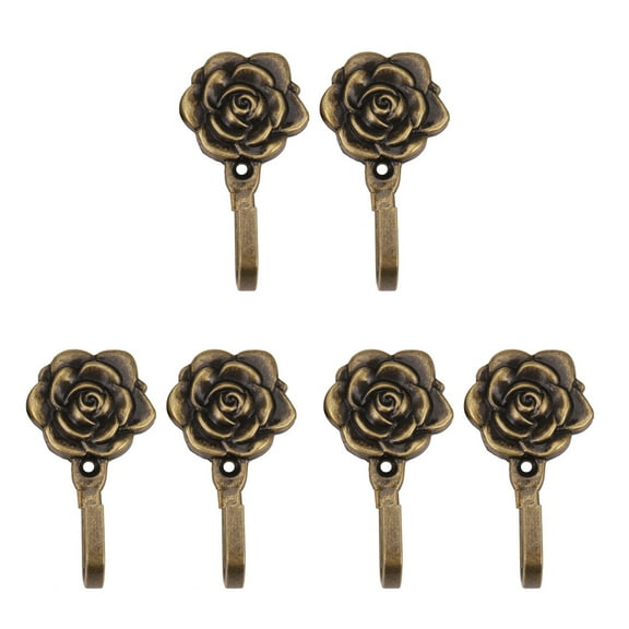 6Pcs Metal Flower Curtain Tie Back Tieback Holders Wall Hooks Decor