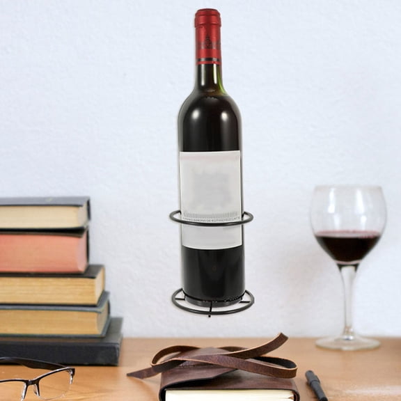 Milisten 6Pcs Elegant Spiral Design Wall Wine Rack Single Bottle Holder Black