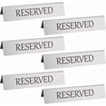 thumbnail image 1 of 6Pcs Metal Reserved Table Signs Reservation Table Tent Signs Double Sided Reserved Seating Signs Silvery Reservation Seat Signs for Restaurant Wedding Party Office 1.3x5.9x1.5 Inch DIYDIY, 1 of 6