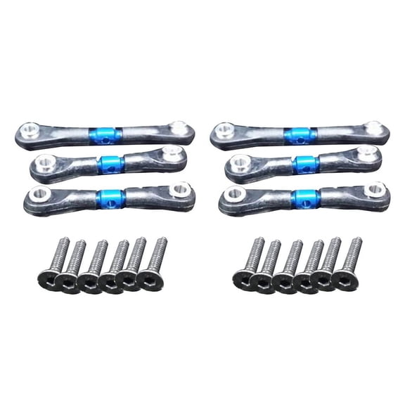 6Pcs Metal Steering Tie Rod Link Rod for TT02 TT02T 1/10 RC Car Parts Accessories,Blue