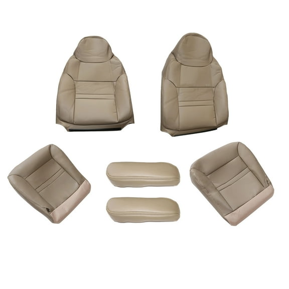 6Pcs Microfiber Leather Seat Cover Set for Ford Excursion Limited XLT Breathable Comfortable Ride for Drivers Passengers