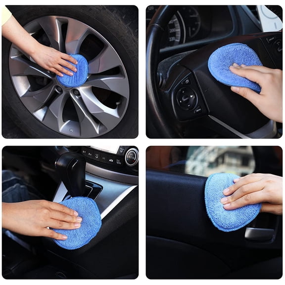 6Pcs Microfiber Wax Applicator Pads, Wax Applicator Pads, For Car Cleaning and Fine Polishing