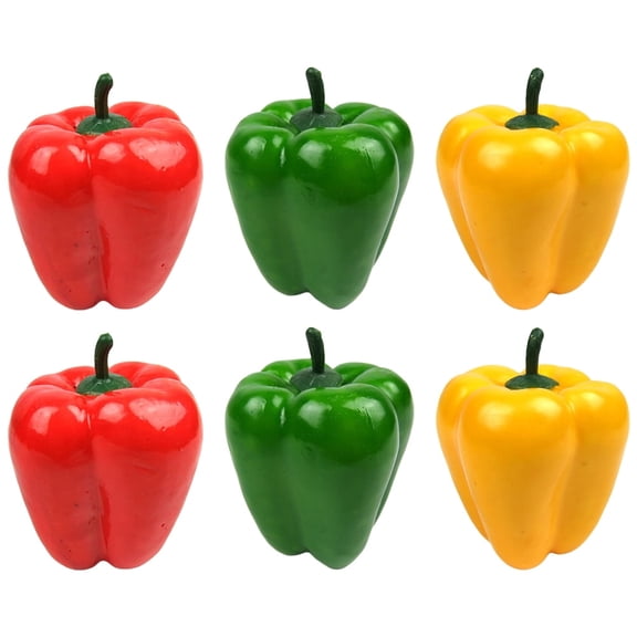 6Pcs Mini Artificial Bell Peppers Fake Vegetables for Decoration Fake Pepper House Decoration