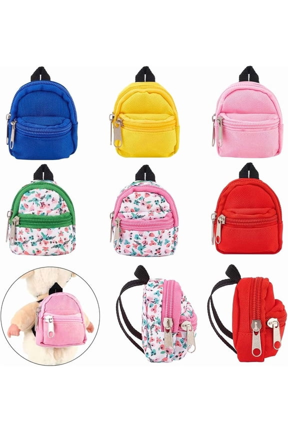 6Pcs Mini Backpacks Mini Accessories Decorative Backpack House Dressing Bag Backpack Colorful DIY