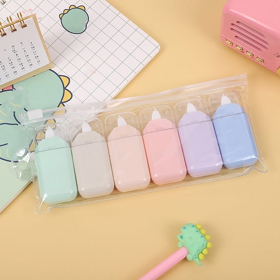 6Pcs Mini Correction Tape Set Compact Smooth Rewrite Tape Portable White Out Tape Office Campus Stationery Supply for Writing Correction Daily Use