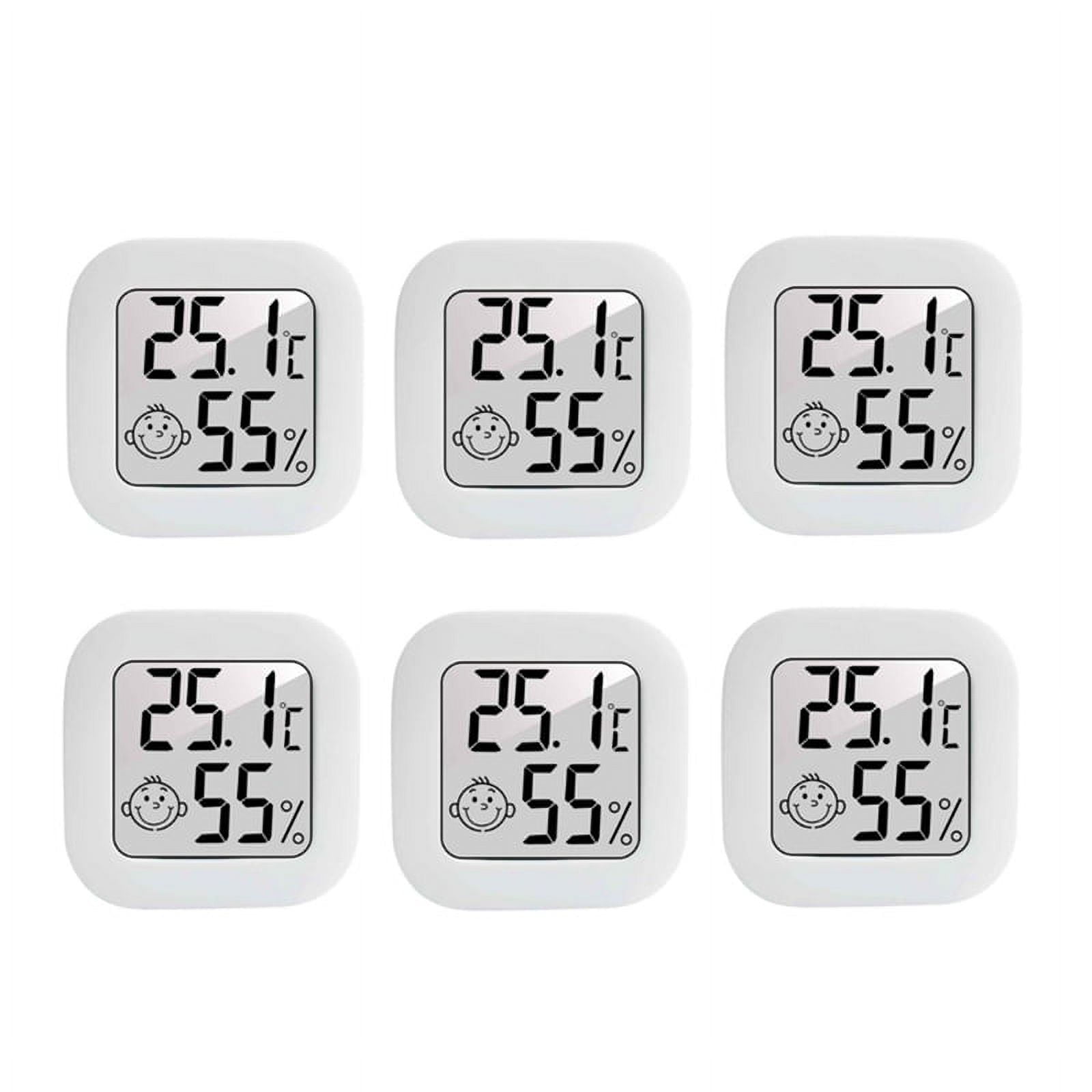 6Pcs Mini Digital Thermometer Hygrometer Indoor Humidity Gauge Meter LCD Display Temperature Sensor Gauge with Switch