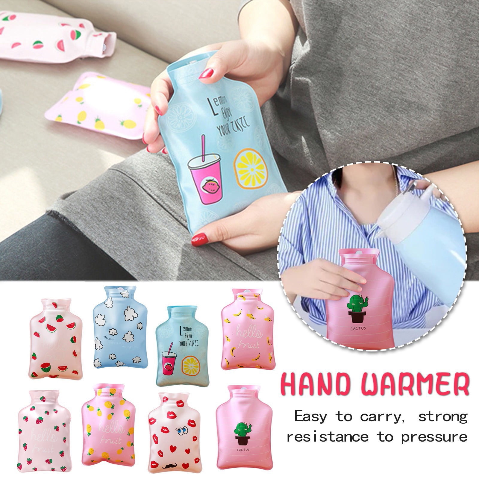 6Pcs Mini Hot Water Bottle Bag/Hand Warmer,Light and Handy,Small Heat ...