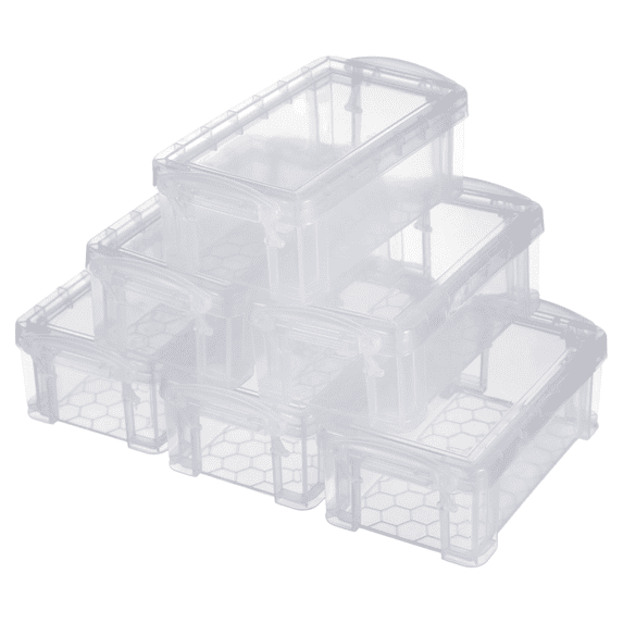6Pcs Mini Plastic Boxes with Locking Lids, Small Clear Storage ...