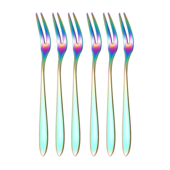 6Pcs Mini Stainless Steel Forks Perfect For Serving Fruits Desserts Sushi And Snacks Stylish Kitchen Additions