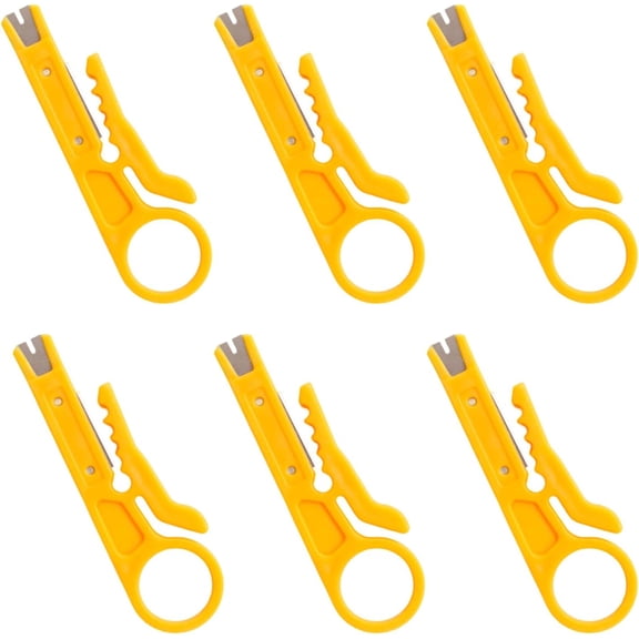 6Pcs Mini Wire Stripper, Mini Punch Down Tool, Network Cable Cutter for RJ45/Cat5/Cat6 Data Lines, Telephone, Computer or UTP Cable etc