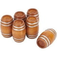 thumbnail image 1 of 6Pcs Miniature Wooden Barrel Mini House Drink Accessories Beer Barrel Figurine Model for Fairy Garden Bar Micro Landscape Decoration Oktoberfest Decor, 1 of 6