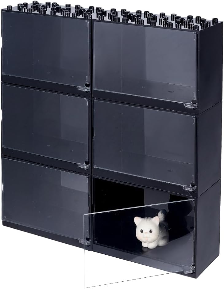 6Pcs Minifigures Display Case Black Collectibles Display Box Action ...