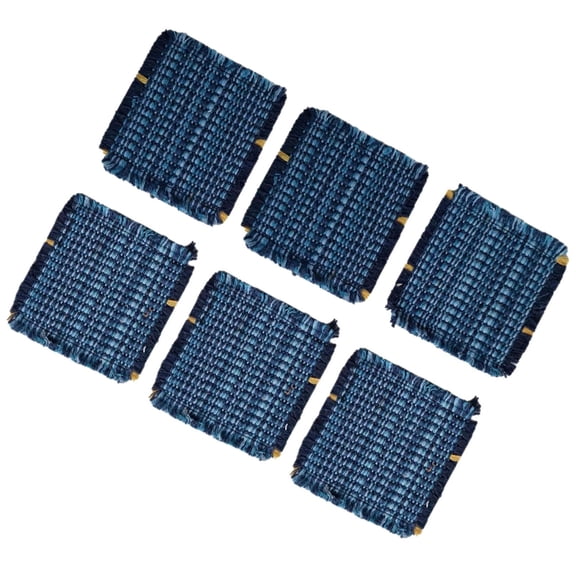 6Pcs Minimalists Woven Cotton Rope Drink Coasters with Tassels Trim Heatproof Tableware Protectors For Home And Cafes
