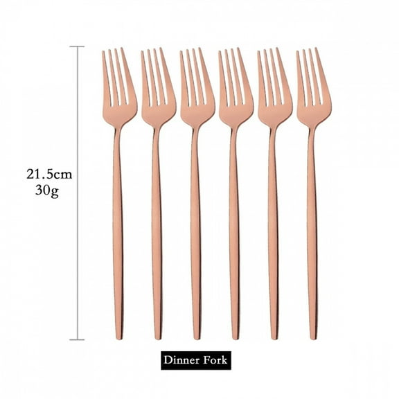 6Pcs Mirror Dinner Forks Cutlery Gold Stainless Steel Fork Flatware Kitchen Silverware Western Dinnerware Restaurant Fork Set