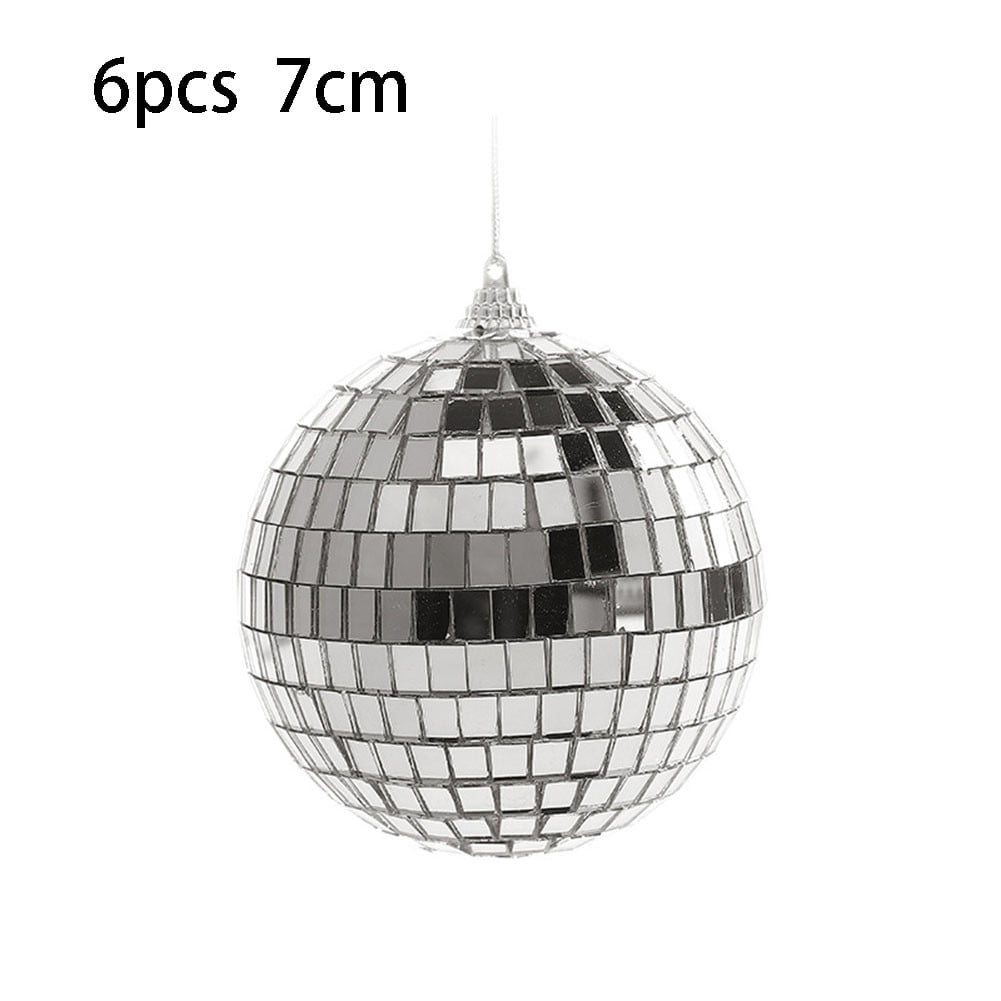 6Pcs Mirror Disco Balls Ornaments Different Sizes Bulk Reflective