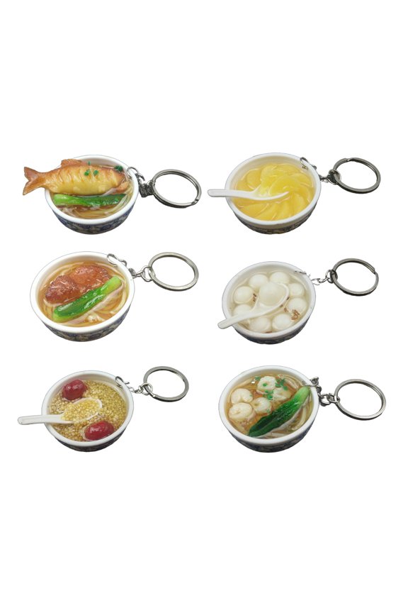 6Pcs Model Keychains For Key Decoration and Themed Party Accessory, Miniature Props Simulation Keychain