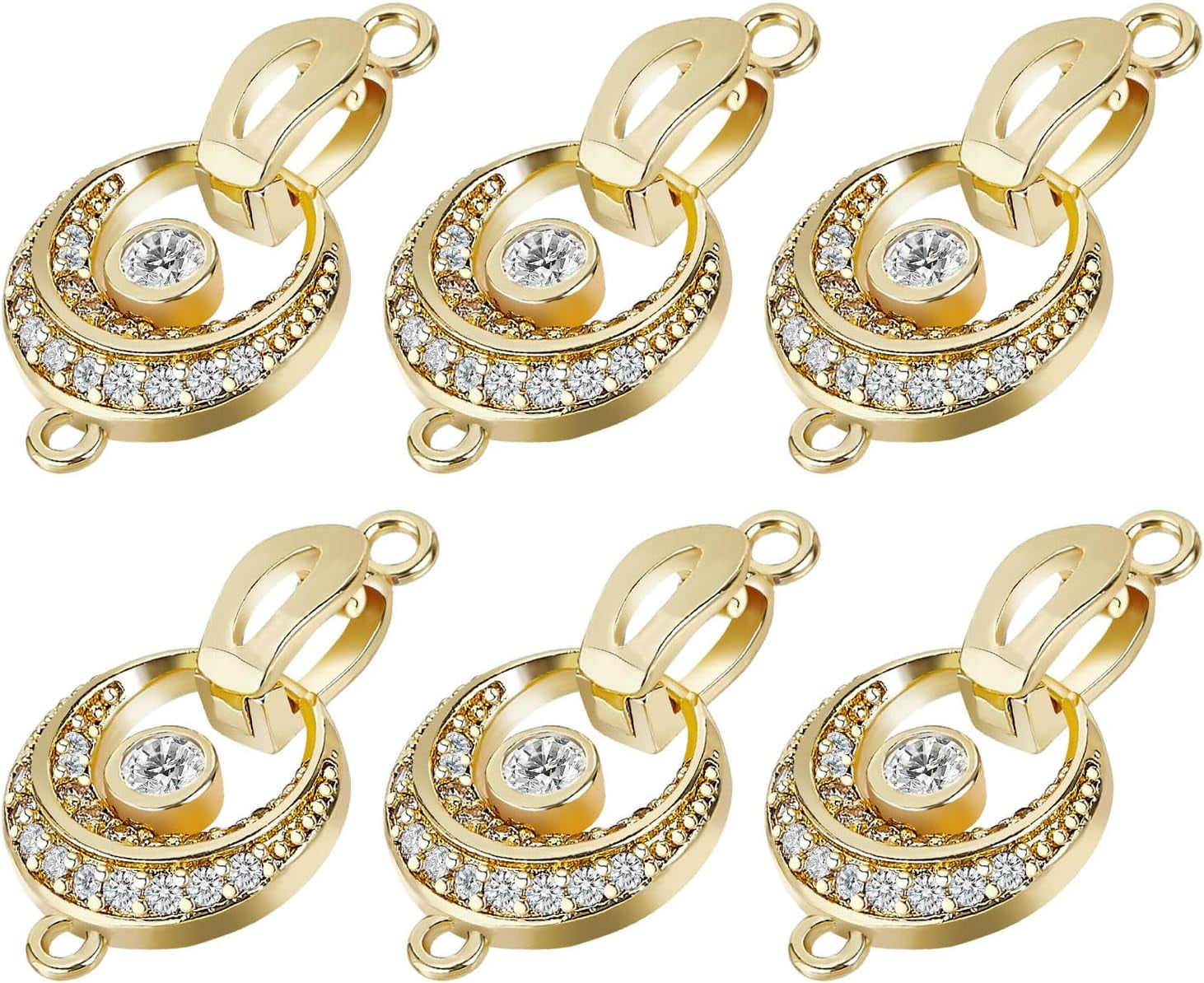 6-Piece Stainless Steel Fold Over Clasp Set - Jewelry Making Extenders For Necklaces & Bracelets