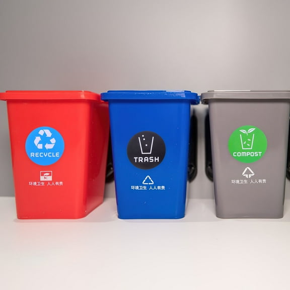 Alasum 6Pcs Multi Color Waste Container Label Stickers and Easy Clean
