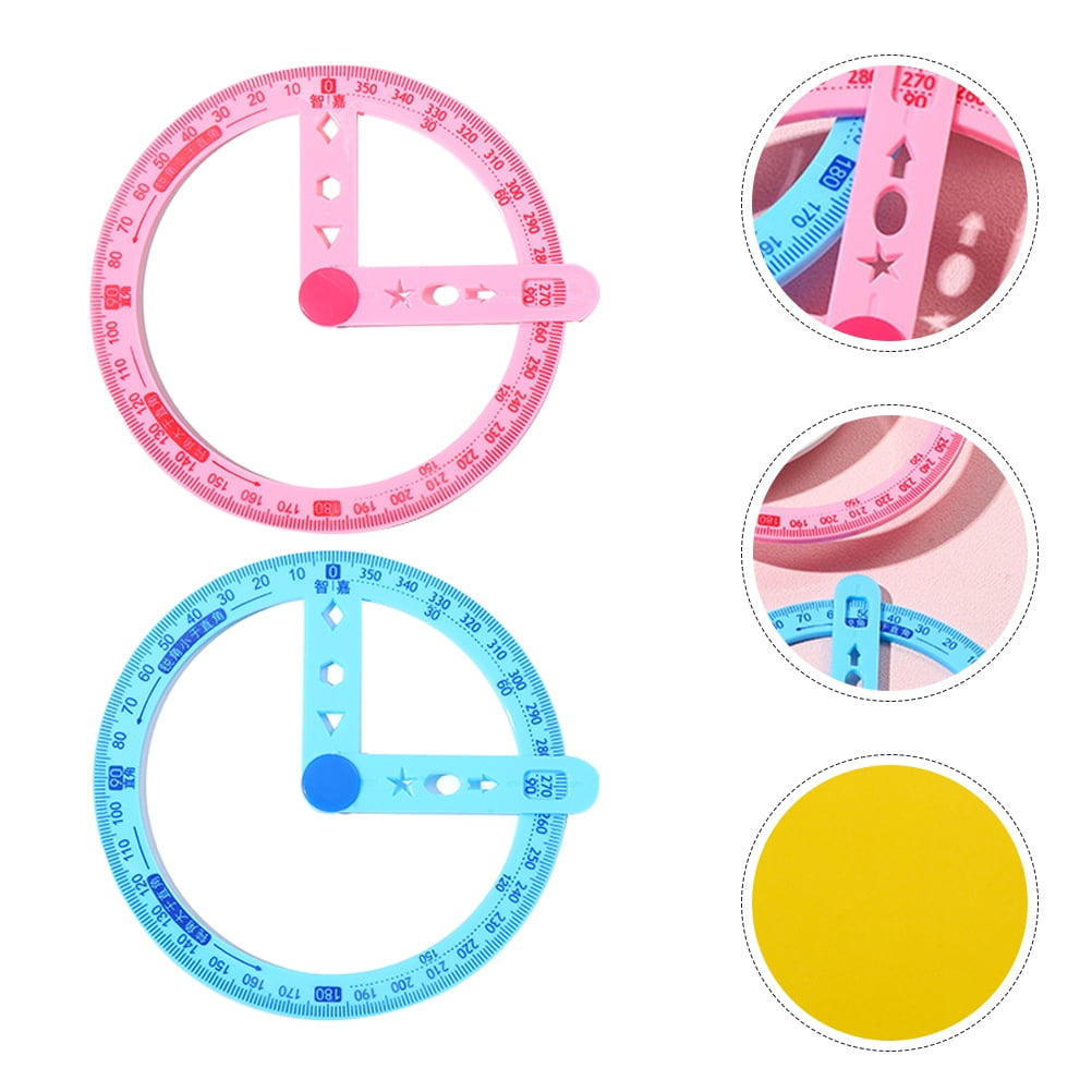 Triangular Circle Protractor 6Pcs Multi-function Circle Protractor Plastic Protractor Ruler Geometry ...