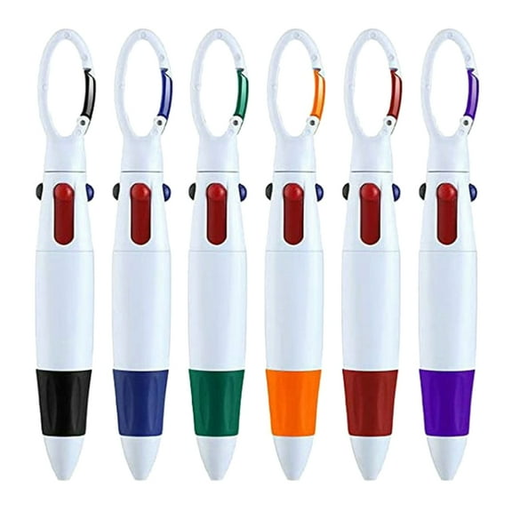 6Pcs Multicolor Ballpoint Pen, 0.7mm 4-in-1 Barrels Ballpoint Pen Multiple Ink Colors 4-Colors Retractable Ballpoint Pen