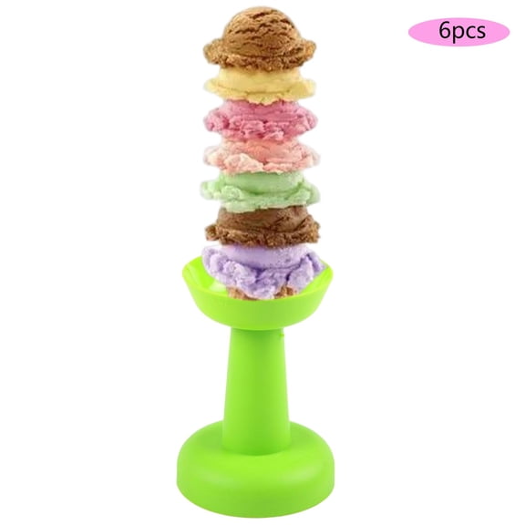 6Pcs Multipurpose Cream Display Stand Decorative Reusable Practical Round Dessert Bowl for Home Countertop Restaurant Living Room Green