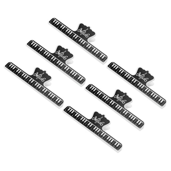 6Pcs Music Book Clip Page Holder ABS for Piano Music Reading Stand Music Book Sheet Black