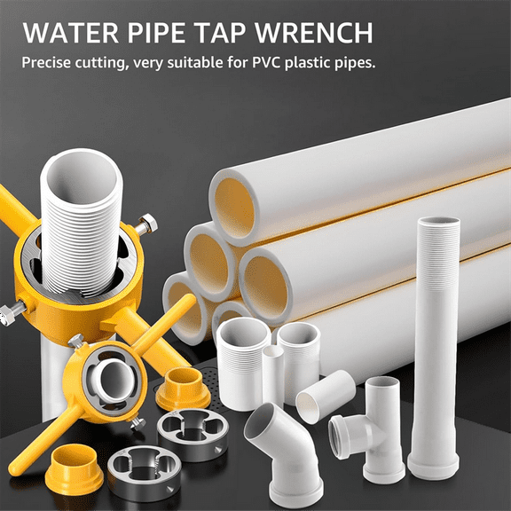 6Pcs NPT Die Set, PVC Thread Maker Tool, Pipe Threader Plumbing Tool, Manual NPT Round Die Set for PVC Pipe, Yellow