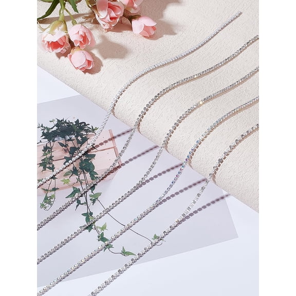 6Pcs Nail Art Decoration Chain Alloy Rhinestone Cup Chains 3D Nail Tip Art Charms Jewelry Ornaments Metal Manicure Decorations for DIY Making Punk Nails Glitter Design 250-254x2x2-2.5mm Making DIY