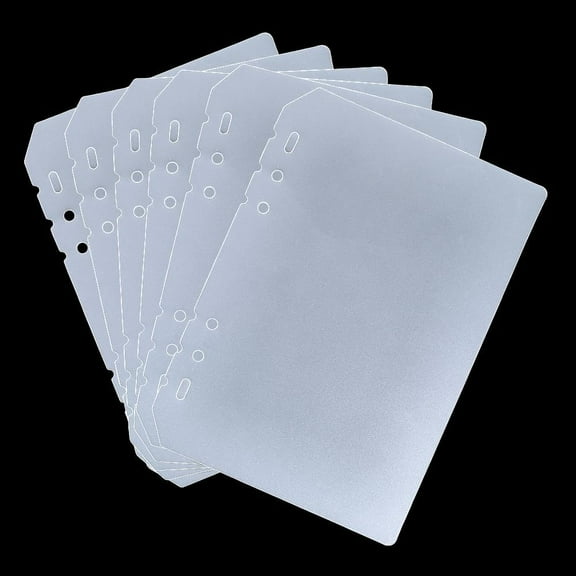 6Pcs Nail Book Pages Press on Nails Binder Clear Plastic A5 6 Holes Waterproof Rectangle Organizer Display Storage Books Insert Divider Sheets Page for Fingernail Salon Art Packaging Supplies Clear