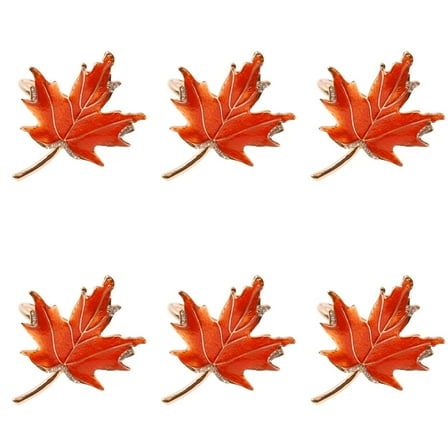 6Pcs Napkin Rings Maple Leaves Napkin Holder For Holiday Dining Table Decoration