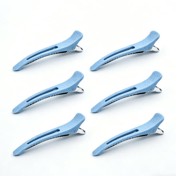 6Pcs No-Trace Hair Setting Clips Sectioning Clips, Professional Salon Styling Clips with Non-Slip Silicone & Strong Spring, Hair Cutting Coloring  Clips for Women & Girls