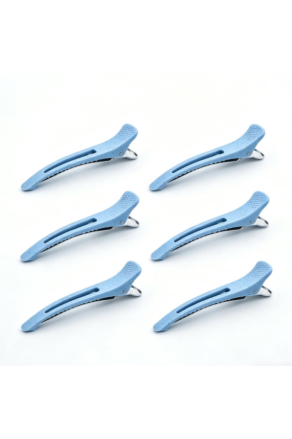 6Pcs No-Trace Hair Setting Clips Sectioning Clips, Professional Salon Styling Clips with Non-Slip Silicone & Strong Spring, Hair Cutting Coloring  Clips for Women & Girls