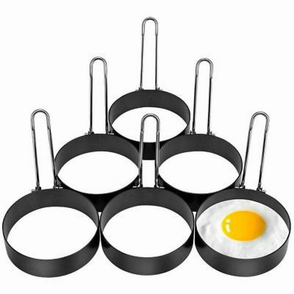 6Pcs Non-Stick Fried Egg Shaper Pancake Ring Mold Cooking Tool Egg Cooker Rings
