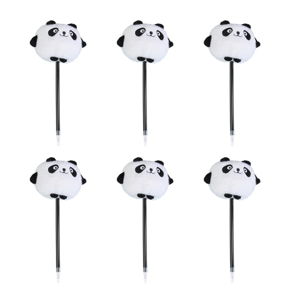 6Pcs Novelty Ballpoint Pen Plush Panda Ballpoint Pen Funny Writing Pen for Class Reward Christmas Stocking Fillers